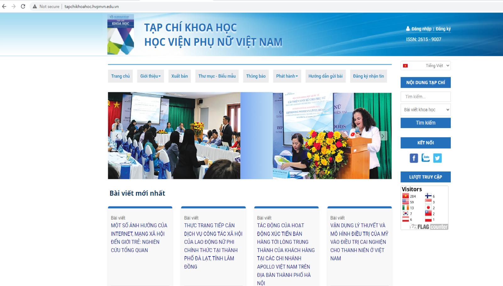 Giới thiệu website Tạp chí NCKH Học viện Phụ nữ Việt Nam
